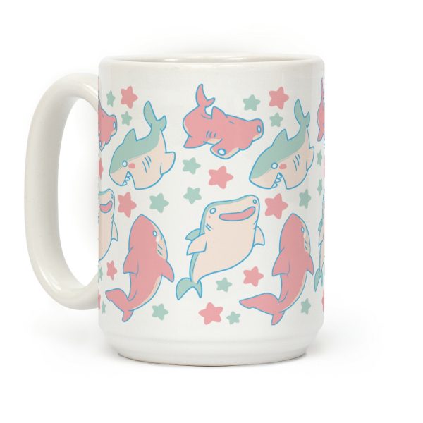 Happy Shark Pattern Coffee Mug Happy Shark Pattern Coffee Mug