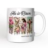 He Is Risen Easter Jesus Personalized Mug, Matthew 28:6 Christian Gift With Custom Name He Is Risen Easter Jesus Personalized Mug, Matthew 28:6 Christian Gift With Custom Name