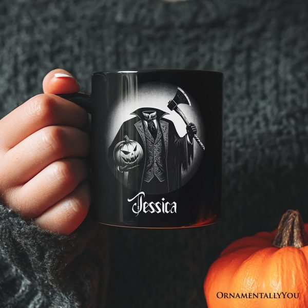 Headless Horseman Spooky Portrait Personalized Mug Horror Villain Theme Halloween Gift with Custom Name Headless Horseman Spooky Portrait Personalized Mug Horror Villain Theme Halloween Gift with Custom Name