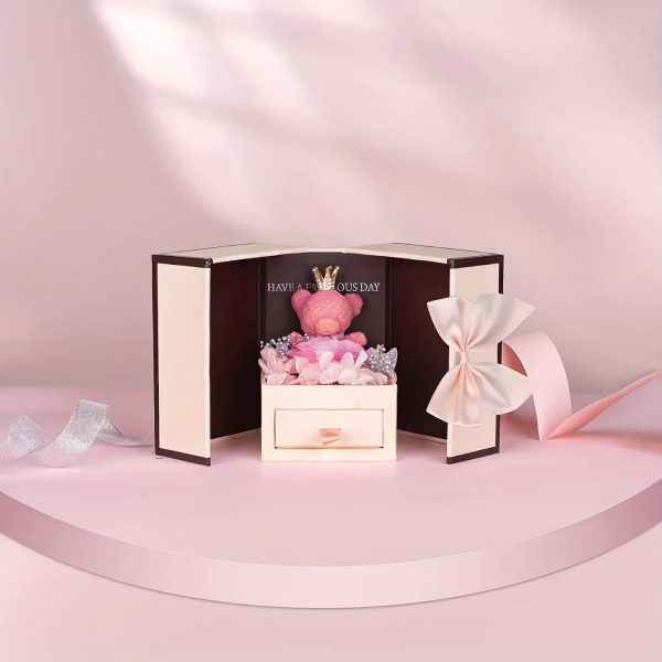 Heartbeat Pendant Necklace with Teddy Bear and Rose Gift Box Heartbeat Pendant Necklace with Teddy Bear and Rose Gift Box