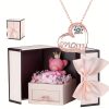 Heartbeat Pendant Necklace with Teddy Bear and Rose Gift Box Heartbeat Pendant Necklace with Teddy Bear and Rose Gift Box