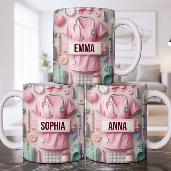 Heartfelt Gift for Dedicated Nurses - Personalized Custom Coffee Mug - NUR058_MG Heartfelt Gift for Dedicated Nurses - Personalized Custom Coffee Mug - NUR058_MG