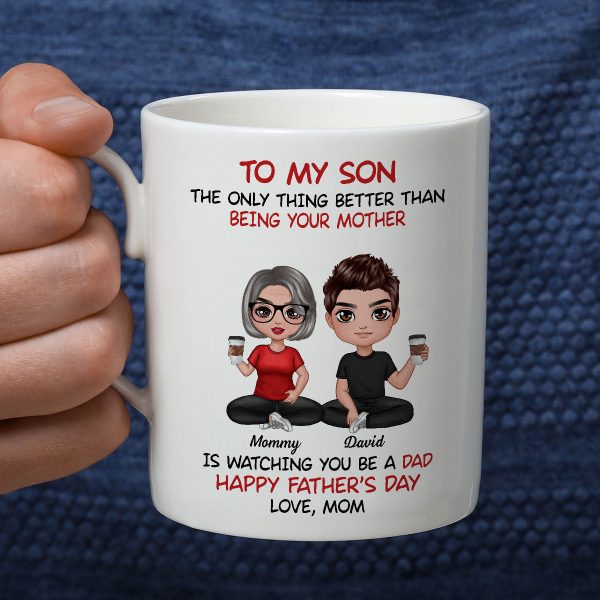 Heartfelt Tribute From Mom To Son Personalized Ceramic Mug, Father's Day Gift For Son