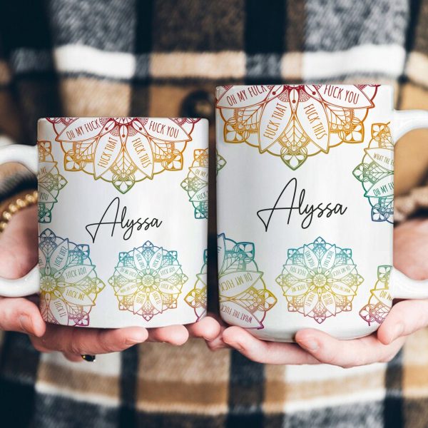 Hidden Swear Words Affirmations Mandala - Personalized Mug Hidden Swear Words Affirmations Mandala - Personalized Mug