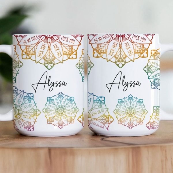 Hidden Swear Words Affirmations Mandala - Personalized Mug Hidden Swear Words Affirmations Mandala - Personalized Mug