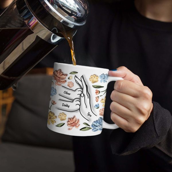 High Five Paw And Hand - Gift For Cat Mom, Cat Lover, Mother, Pet Lovers - 3D Inflated Effect Printed Mug, Personalized White Edge-to-Edge Mug High Five Paw And Hand - Gift For Cat Mom, Cat Lover, Mother, Pet Lovers - 3D Inflated Effect Printed Mug, Personalized White Edge-to-Edge Mug