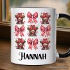 Highland Cow Coquette Bow Valentine Personalized Mug, Cute Hearts Western Gift with Custom Name Highland Cow Coquette Bow Valentine Personalized Mug, Cute Hearts Western Gift with Custom Name