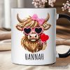 Highland Cow Faux-Yarn Valentine Personalized Mug, Cute Knit Coquette Gift with Custom Name Highland Cow Faux-Yarn Valentine Personalized Mug, Cute Knit Coquette Gift with Custom Name