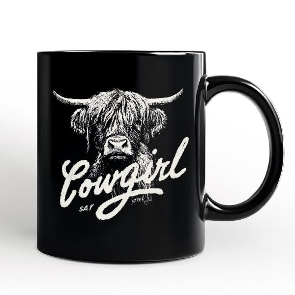Highland Cow Vintage Cowgirl Personalized Mug, Western Country Gift with Custom Name Highland Cow Vintage Cowgirl Personalized Mug, Western Country Gift with Custom Name
