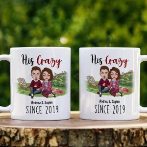 His Crazy - Her Weirdo , Personalized White Mug, Couple Anniversary, Gift For Couple