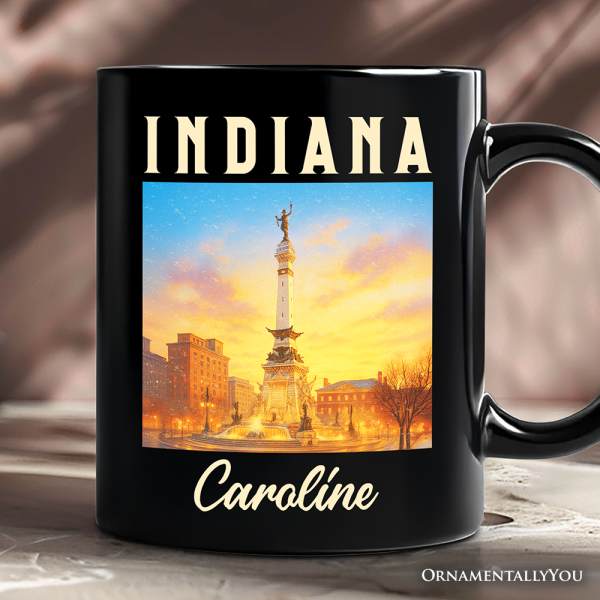 Historic Indiana State Soldiers and Sailors Monument Personalized Mug, Patriotic Gift and Indianapolis Landmark Souvenir with Custom Name Historic Indiana State Soldiers and Sailors Monument Personalized Mug, Patriotic Gift and Indianapolis Landmark Souvenir with Custom Name