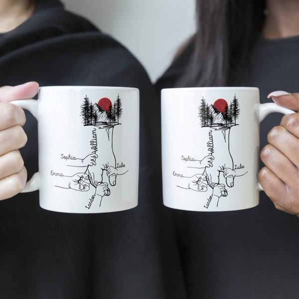 Holding Dad's Hand - Personalized Mug Holding Dad's Hand - Personalized Mug