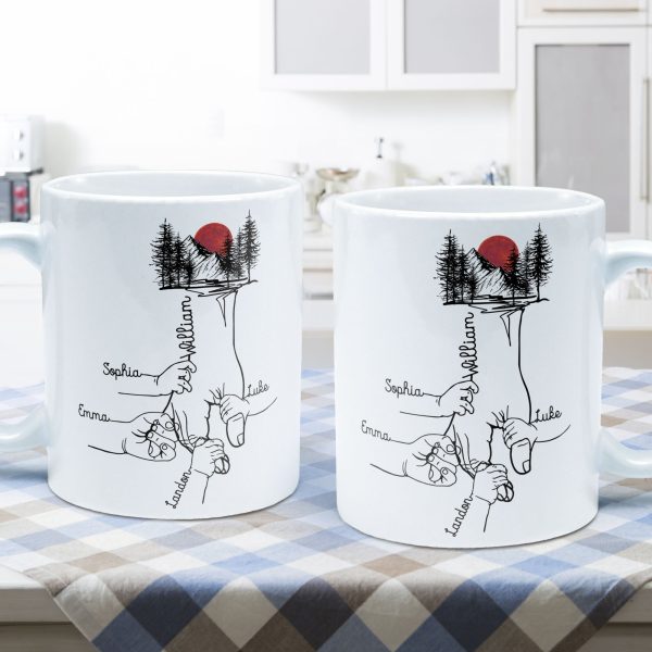 Holding Dad's Hand - Personalized Mug Holding Dad's Hand - Personalized Mug