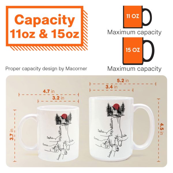 Holding Dad's Hand - Personalized Mug Holding Dad's Hand - Personalized Mug