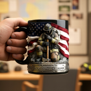 Honor Service Sacrifice - Personalized Accent Mug - Gift For Firefighter HH01