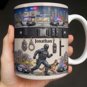 Honor Your Hero With This Custom Police Themed Mug - Personalized Custom Coffee Mug - OFC046_MG