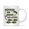 Hooked On Being Grandpa Fishing Camouflage Personalized Mug