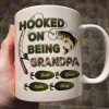 Hooked On Being Grandpa Fishing Camouflage Personalized Mug