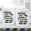 Hooked On Being Grandpa Fishing Camouflage Personalized Mug