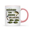 Hooked On Being Grandpa Fishing Camouflage Personalized Mug