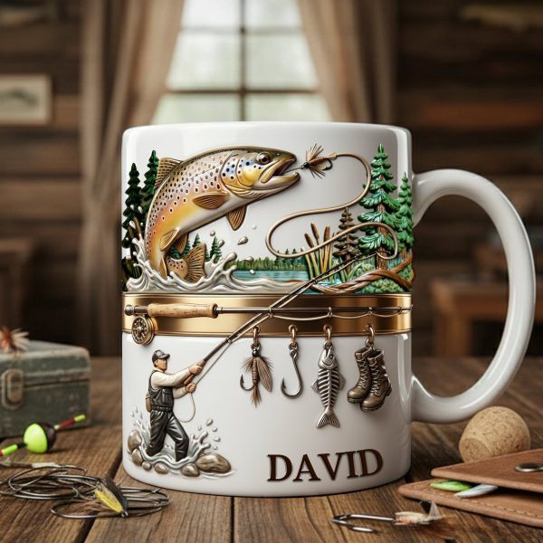 Hooked on Fishing White Coffee Mug - Personalized Gift For Fishing Lovers 02PALU201225 Hooked on Fishing White Coffee Mug - Personalized Gift For Fishing Lovers 02PALU201225