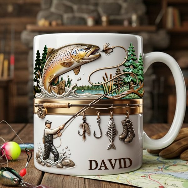 Hooked on Fishing White Coffee Mug - Personalized Gift For Fishing Lovers 02PALU201225 Hooked on Fishing White Coffee Mug - Personalized Gift For Fishing Lovers 02PALU201225