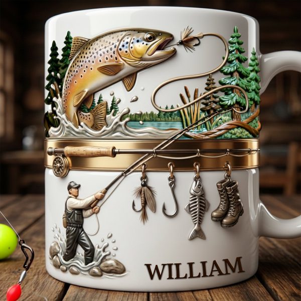 Hooked on Fishing White Coffee Mug - Personalized Gift For Fishing Lovers 02PALU201225 Hooked on Fishing White Coffee Mug - Personalized Gift For Fishing Lovers 02PALU201225