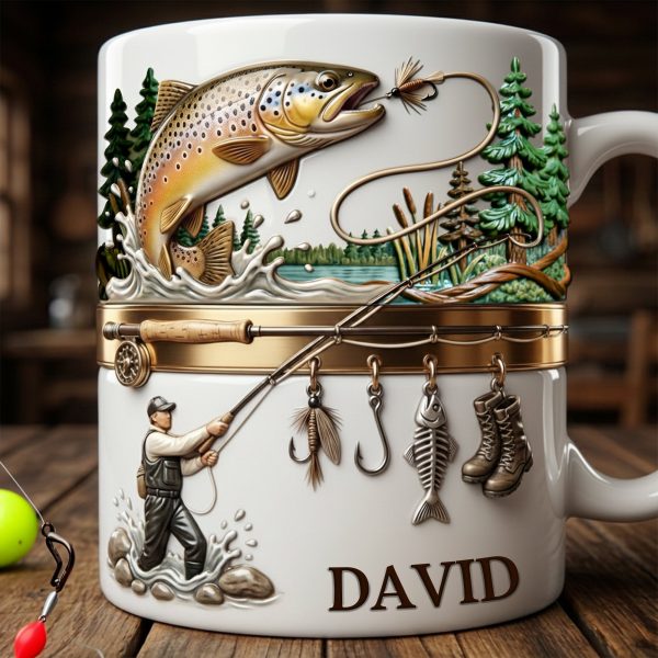Hooked on Fishing White Coffee Mug - Personalized Gift For Fishing Lovers 02PALU201225 Hooked on Fishing White Coffee Mug - Personalized Gift For Fishing Lovers 02PALU201225