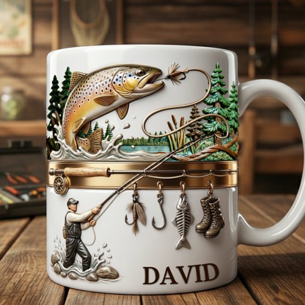 Hooked on Fishing White Coffee Mug - Personalized Gift For Fishing Lovers 02PALU201225 Hooked on Fishing White Coffee Mug - Personalized Gift For Fishing Lovers 02PALU201225