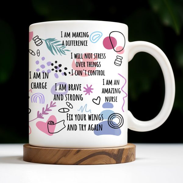 How Nurses Heal: One Step At A Time, Daily Nurse Reminders, Stethoscope, Capsule - Personalized Custom Coffee Mug - NUR012_MG