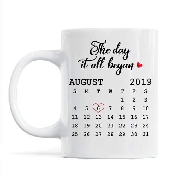 Hugging Couple Together Since Anniversary Date Personalized Mug Hugging Couple Together Since Anniversary Date Personalized Mug