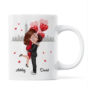 Hugging Couple Together Since Anniversary Date Personalized Mug