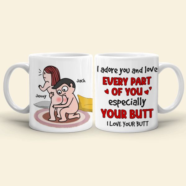 I Adore You And Love Every Part Of You - Personalized Couple Black Mug - Gift For Couple