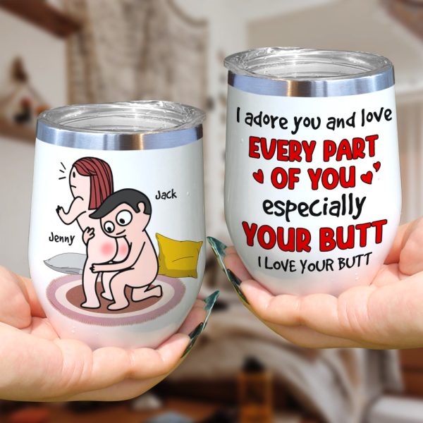 I Adore You And Love Every Part Of You - Personalized Couple Black Mug - Gift For Couple