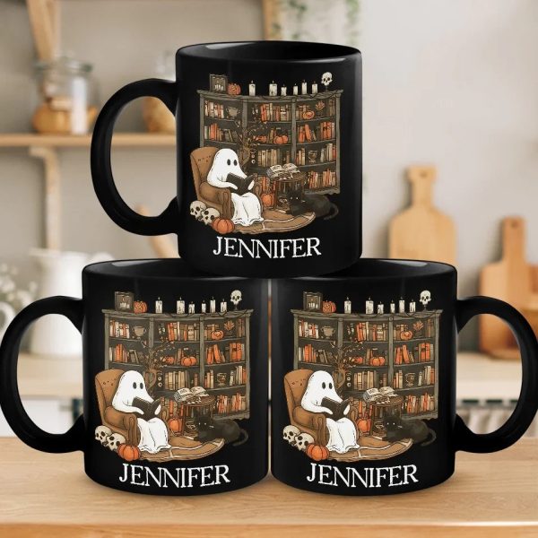 I Ain't Afraid Of No Ghost - Family Personalized Custom Black Mug - Halloween Gift For Family Members I Ain't Afraid Of No Ghost - Family Personalized Custom Black Mug - Halloween Gift For Family Members