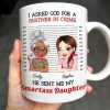 I Asked God For A Partner In Crime, He Sent Me My Daughter - Personalized Custom Coffee Mug - DAU216_MG I Asked God For A Partner In Crime, He Sent Me My Daughter - Personalized Custom Coffee Mug - DAU216_MG