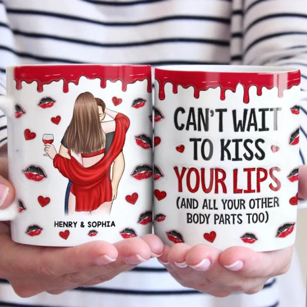 I Can't Wait To Kiss Your Lips - Couple Personalized Custom 3D Inflated Effect Printed Mug - Christmas Gift For Husband Wife, Anniversary, Long Distance Relationship I Can't Wait To Kiss Your Lips - Couple Personalized Custom 3D Inflated Effect Printed Mug - Christmas Gift For Husband Wife, Anniversary, Long Distance Relationship