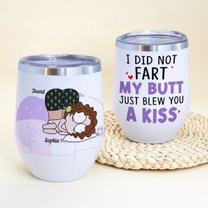 I Did Not Fart-Gift For Couple-Personalized Wine Tumbler- Funny Couple Wine Tumbler