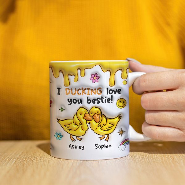 I Ducking Loving You Bestie Personalized 3D Inflated Effect Mug
