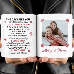 I Found My Missing Piece Personalized Custom Photo Anniversary Mug Valentine Day Gift C608