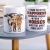 I Found The Key To Happiness Surround Yourself With Horses-Personalized Coffee Mug- Gift For Horse Lover