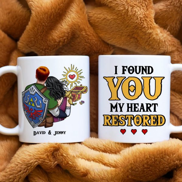 I Found You My Heart Restored, Gift For Couple, Personalized Mug, Couple Hugging Mug 02HUHN290623HH I Found You My Heart Restored, Gift For Couple, Personalized Mug, Couple Hugging Mug 02HUHN290623HH