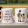 I Hit a Home Run Scoring You as my Dad Personalized Mug, Father's Day Gift for Baseball Dad