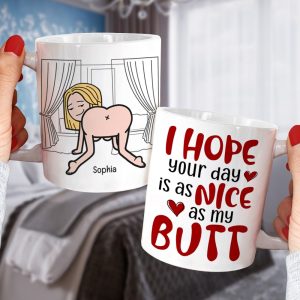 I Hope Your Day Is As Nice As My Butt-Personalized Coffee Mug-Gift For Couple- Funny Couple Mug