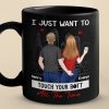 I Just Want To Touch You All The Time - Couple Personalized Custom Black Mug - Gift For Husband Wife, Anniversary I Just Want To Touch You All The Time - Couple Personalized Custom Black Mug - Gift For Husband Wife, Anniversary