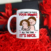 I Just Want To Touch Your Boobs All The Time Personalized Mug, Funny Couple Gift