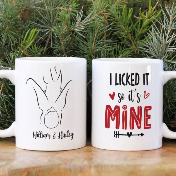 I Licked It So It's Mine Personalized Naughty Couple Tumbler, Gift For Couple