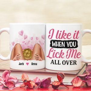 I Like It When You Lick Me Personalized Coffee Mug, Couple Gift