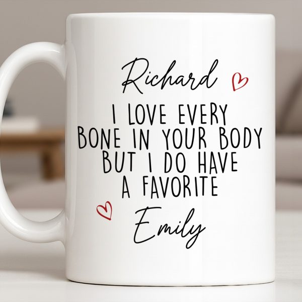 I Love Every Bone In Your Body, Favorite Hearts Design - Personalized Custom Coffee Mug - CPL1294_MG I Love Every Bone In Your Body, Favorite Hearts Design - Personalized Custom Coffee Mug - CPL1294_MG
