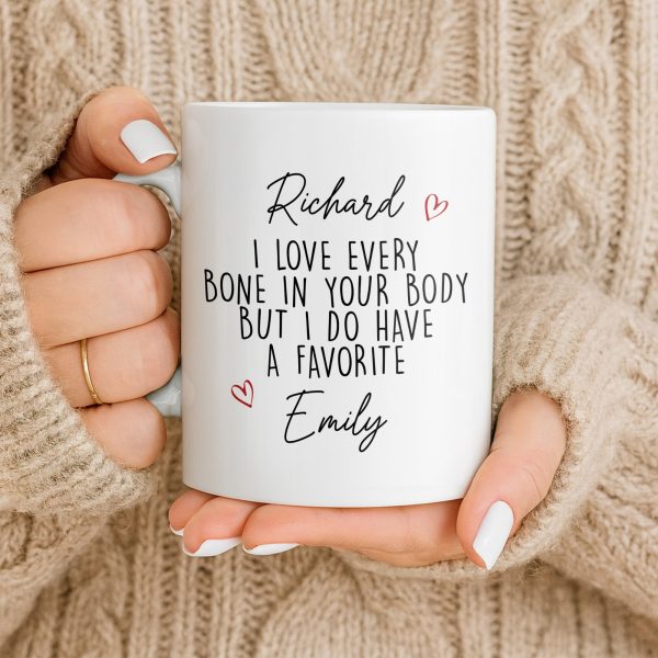 I Love Every Bone In Your Body, Favorite Hearts Design - Personalized Custom Coffee Mug - CPL1294_MG I Love Every Bone In Your Body, Favorite Hearts Design - Personalized Custom Coffee Mug - CPL1294_MG
